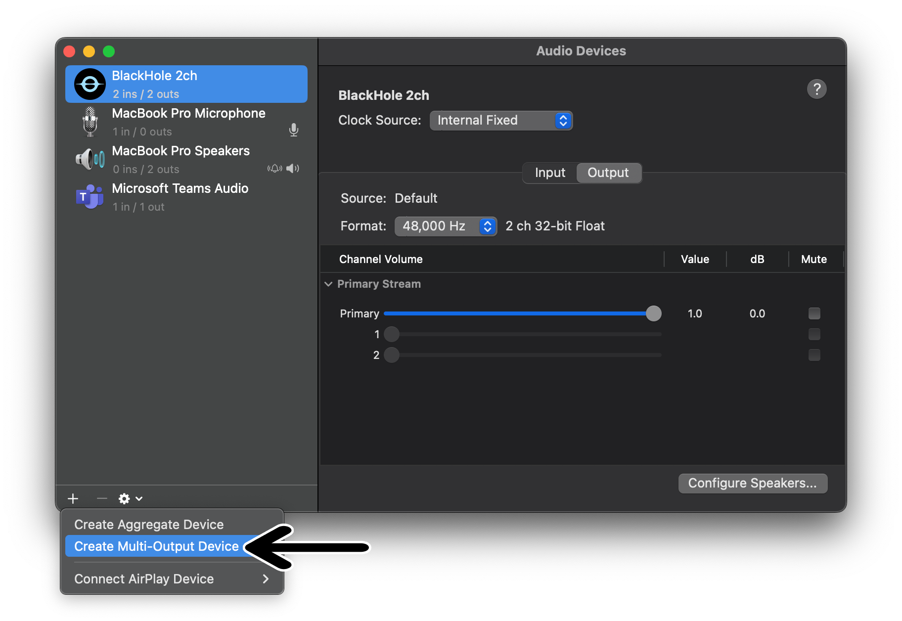 Create Multi-Output Device