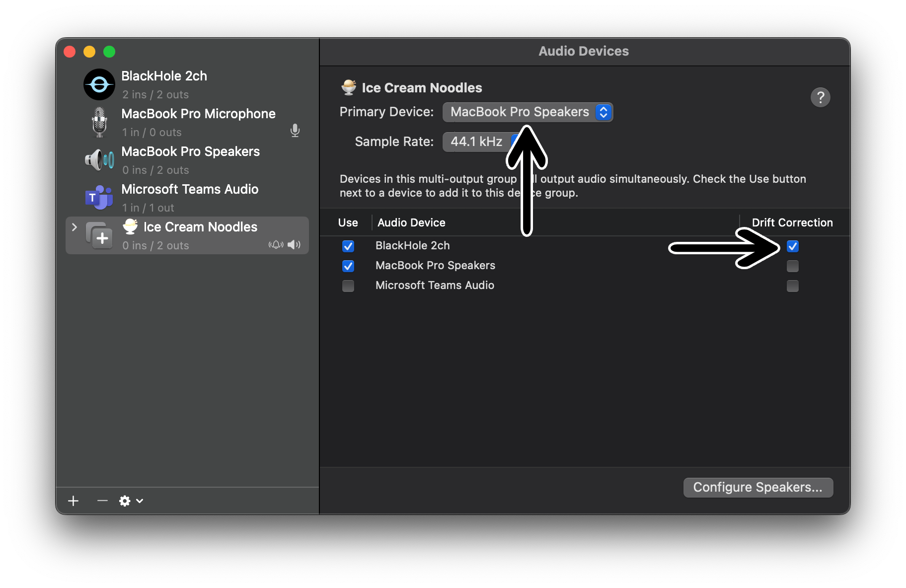 Multi Output Device Configuration